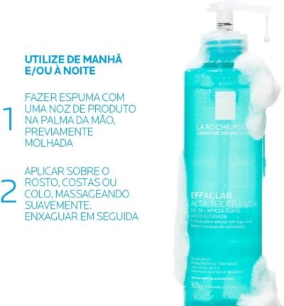 La Roche-posay Effaclar Gel Alta Tolerância. Gel de Limpeza Facial. Limpa a Pele Suavemente Reduzindo a Oleosidade e Eliminando o Brilho. Limpeza Facial. Pele Oleosa e Sensível. Caprylyl Glycol, Glicerina, PCA de Zinco - Image 4