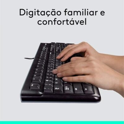 Combo Teclado e Mouse com fio USB Logitech MK120 com Design Confortável, Durável e Resistente à Respingos, USB e Layout ABNT2 - Image 3