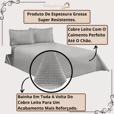 Kit Cobre Leito Veneza Casal Padrão Cama Box Varias Cores - Image 2