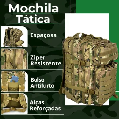 Mochila Tática Militar Grande Impermeável Forte 50 Litros - Image 3